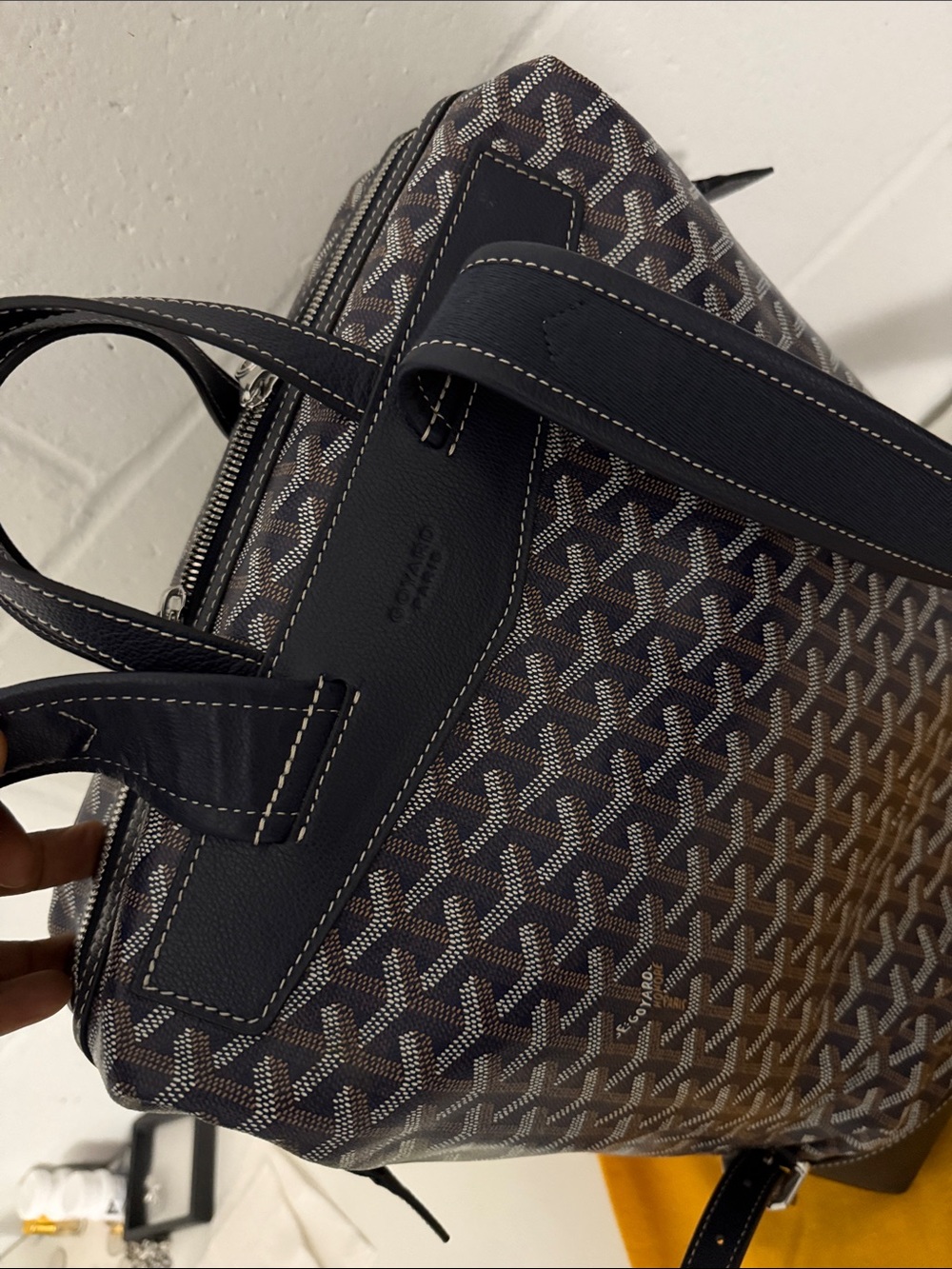 Goyard Cisalpin Backpack Goyardine Blue & Brown - Picture 3 of 8